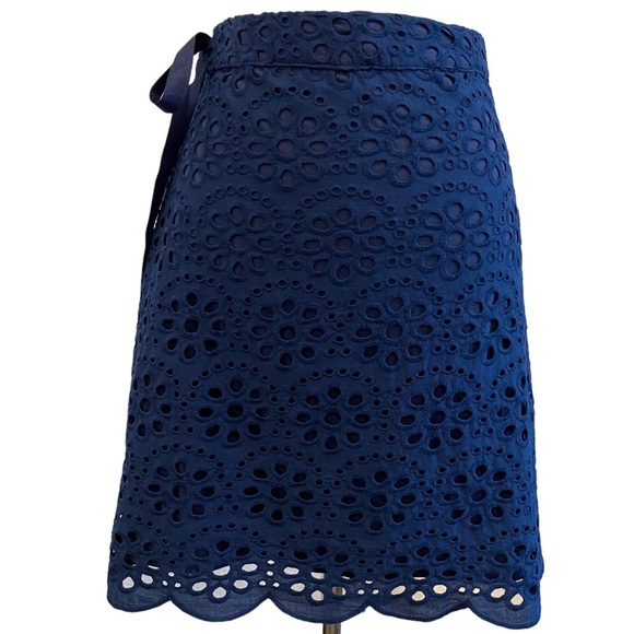 Cartolina Nantucket The Emma Navy Blue Eyelet Floral Skirt - Picture 1 of 15